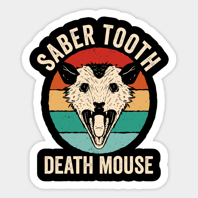 Saber Tooth Death Mouse Funny Opossum Sticker by Visual Vibes